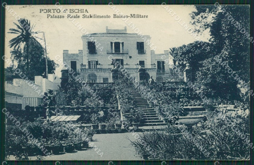 Napoli Porto D'Ischia Palazzo Reale Stabilimento Militare cartolina KV6775 – fronte