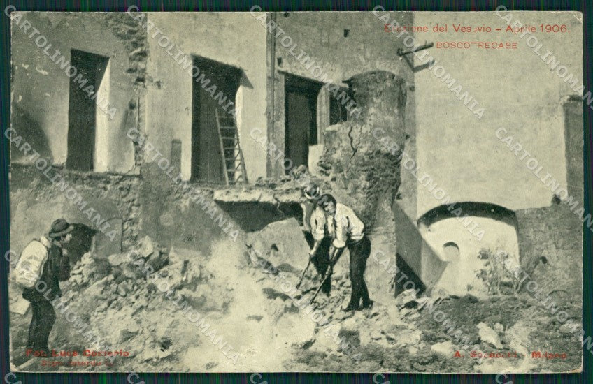 Napoli Boscotrecase Eruzione Vesuvio cartolina KV6784 – fronte