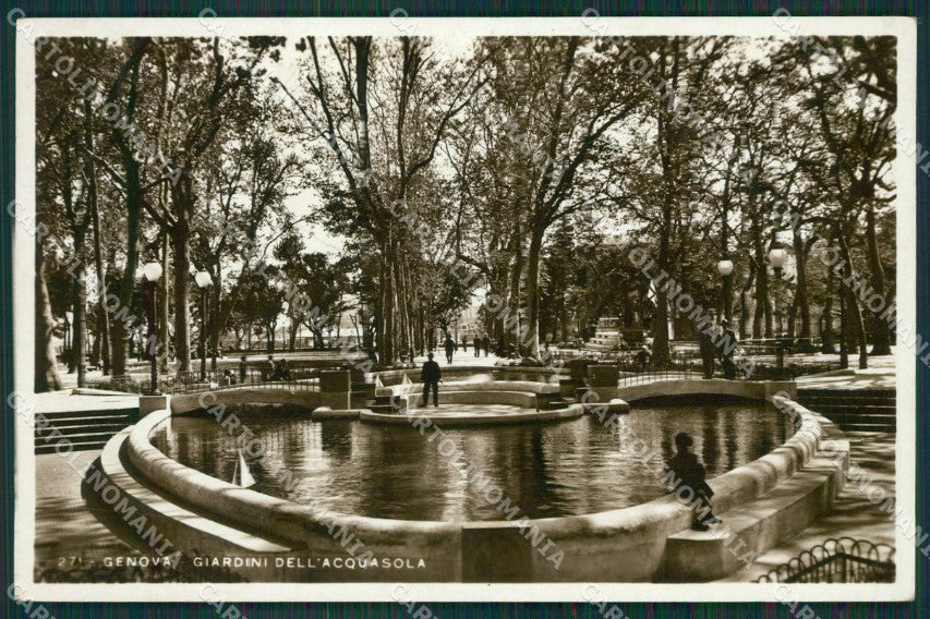 Genova Città Giardini Acquasola PIEGA Foto cartolina KV6826 – fronte