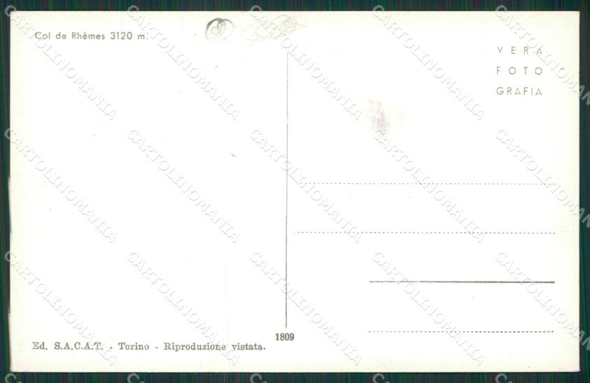 Aosta Rhème Col di Sci Foto cartolina KV6834 – retro