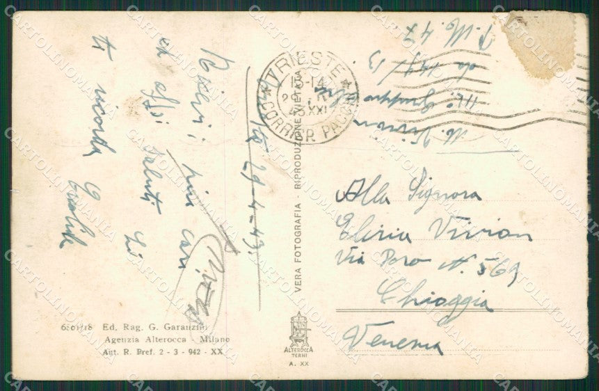 Trieste Città Banca PIEGA Foto cartolina KV6837 – retro