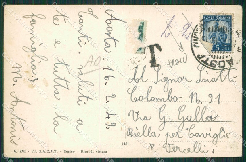 Aosta Cogne Stanbecco PIEGA Foto cartolina KV6849 – retro