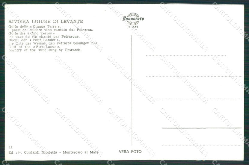 La Spezia Monterosso Al Mare Foto cartolina KV6896 – retro