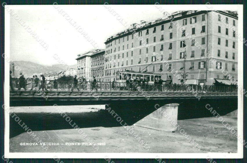 Genova Città Ponte Pila Tram Foto cartolina KV6898 – fronte