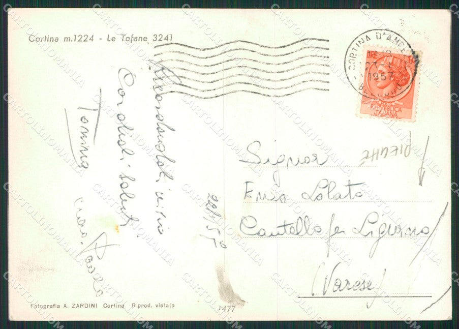 Belluno Cortina PIEGHE Foto FG cartolina KV6921 – retro