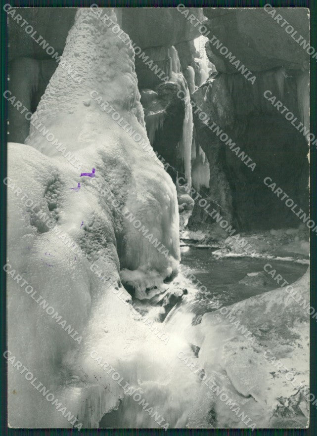 Belluno Sappada Orrido Nevicata PIEGATA Foto FG cartolina KV6922 – fronte