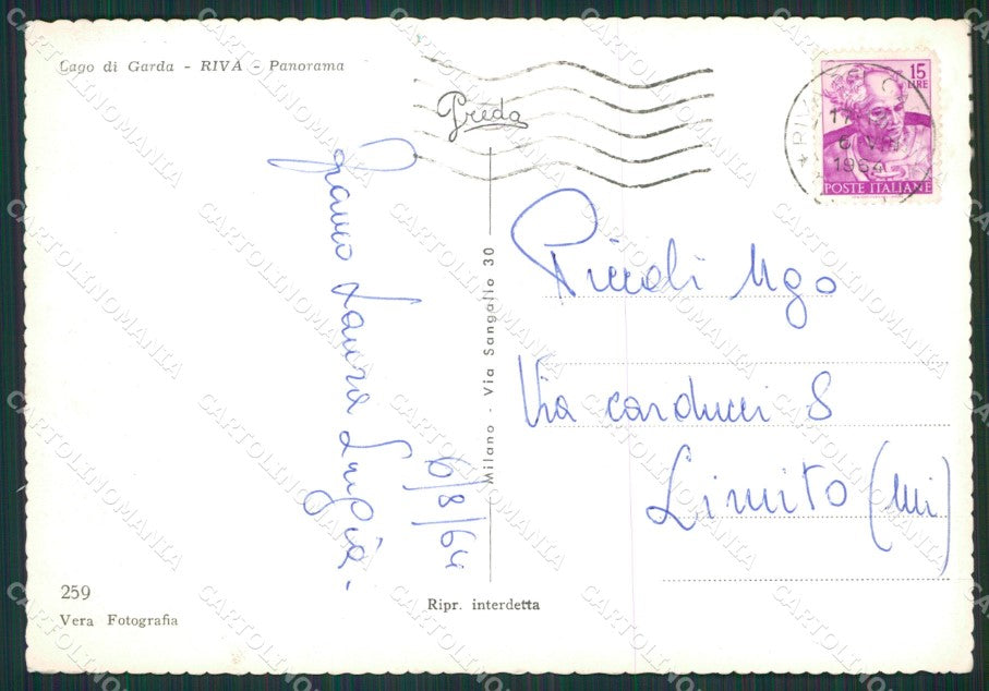 Trento Riva Lago di Garda Foto FG cartolina KV6926 – retro