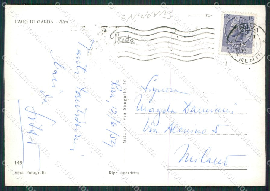 Trento Riva Lago di Garda STRAPPINO Foto FG cartolina KV6928 – retro