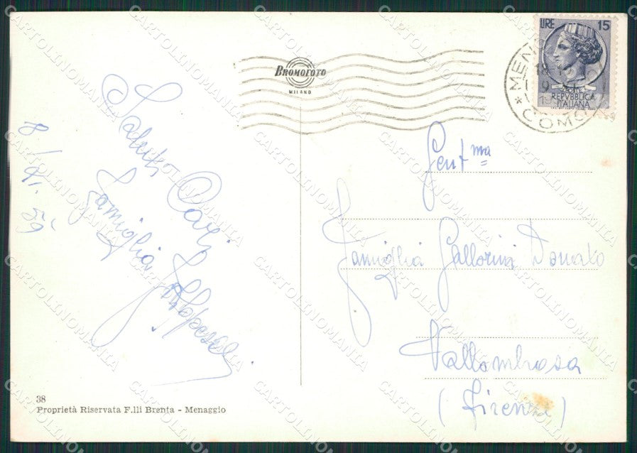 Como Menaggio Lago di Como Foto FG cartolina KV6939 – retro