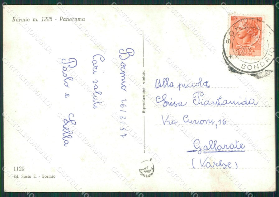Sondrio Bormio Foto FG cartolina KV6943 – retro
