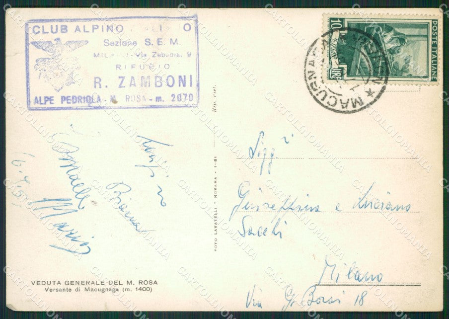 Aosta Monte Rosa Cai Foto FG cartolina KV6953 – retro