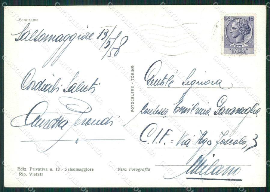 Parma Salsomaggiore Terme Foto FG cartolina KV6967 – retro