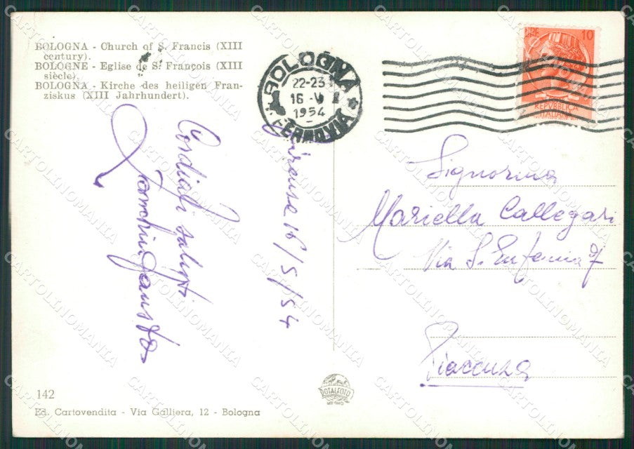 Bologna Città Foto FG cartolina KV6975 – retro