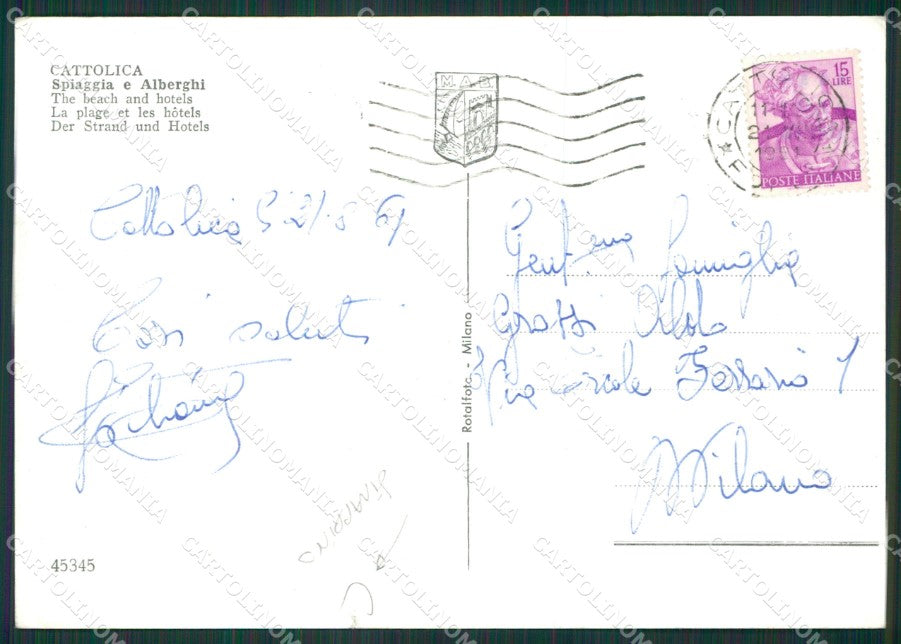 Rimini Cattolica STRAPPINO Foto FG cartolina KV6990 – retro