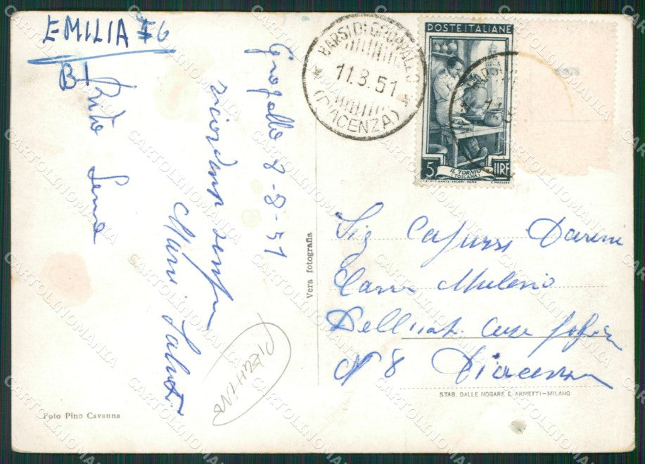 Piacenza Farini Gropallo PIEGHINE Foto FG cartolina KV6994 – retro