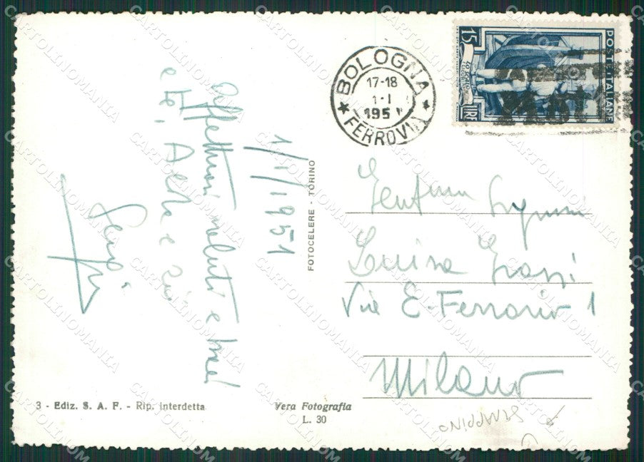 Bologna Città Corriera STRAPPINO Foto FG cartolina KV6997 – retro