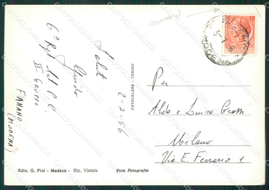 Modena Fanano PIEGHINA Foto FG cartolina KV6998 – retro