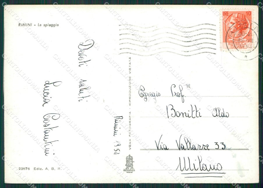Rimini Città Foto FG cartolina KV7001 – retro