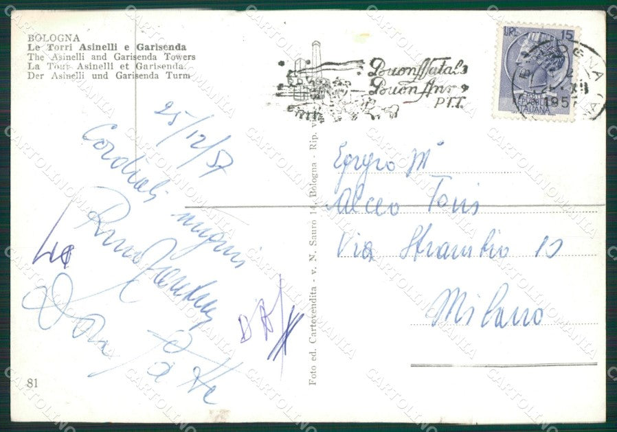 Bologna Città Foto FG cartolina KV7033 – retro