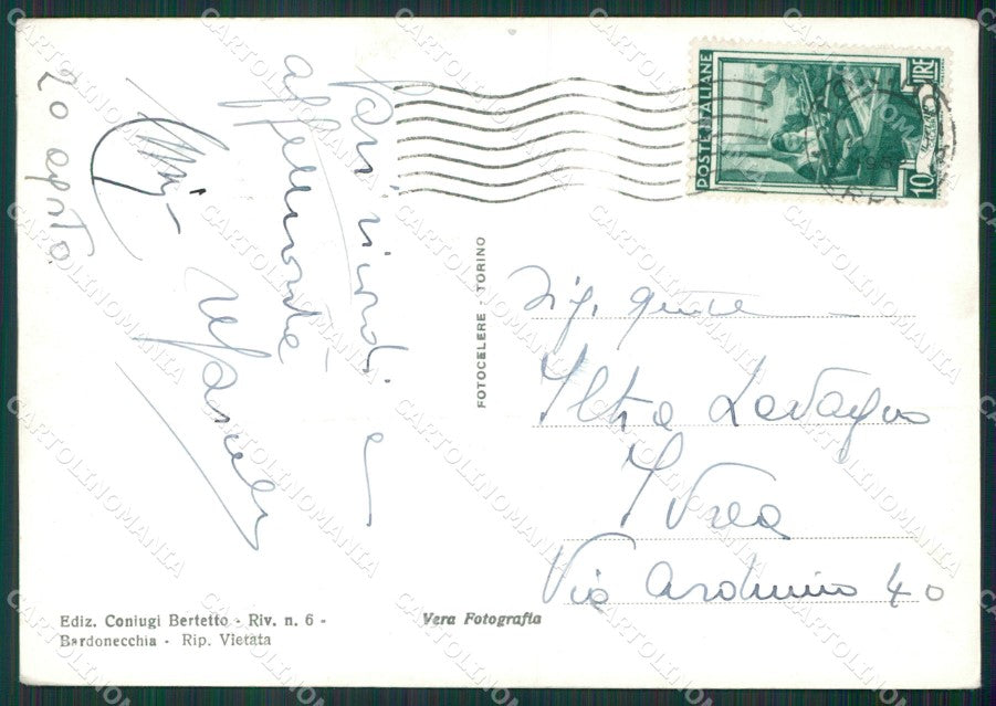 Torino Bardonecchia Foto FG cartolina KV7036 – retro
