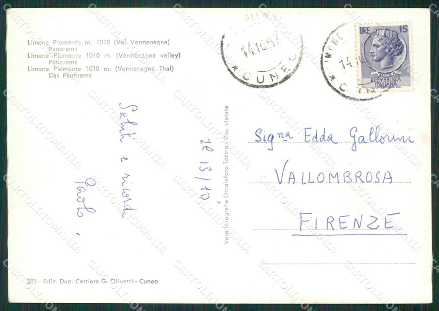 Cuneo Limone Piemonte Foto FG cartolina KV7038 – retro