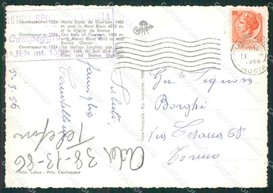 Aosta Courmayeur Foto FG cartolina KV7041 – retro