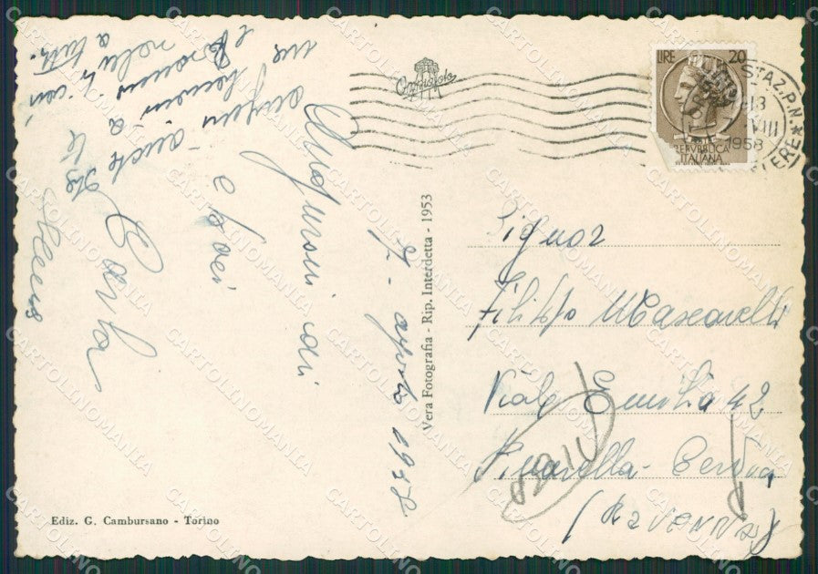 Torino Città PIEGA Foto FG cartolina KV7042 – retro