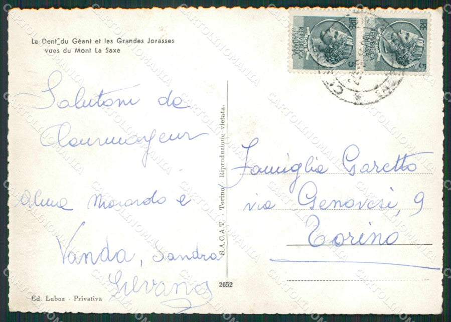 Aosta Courmayeur Dente Del Gigante Foto FG cartolina KV7046 – retro