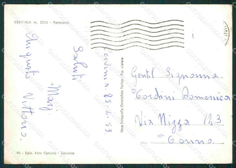 Aosta Valtournenche Cervinia Breuil Nevicata Foto FG cartolina KV7049 – retro