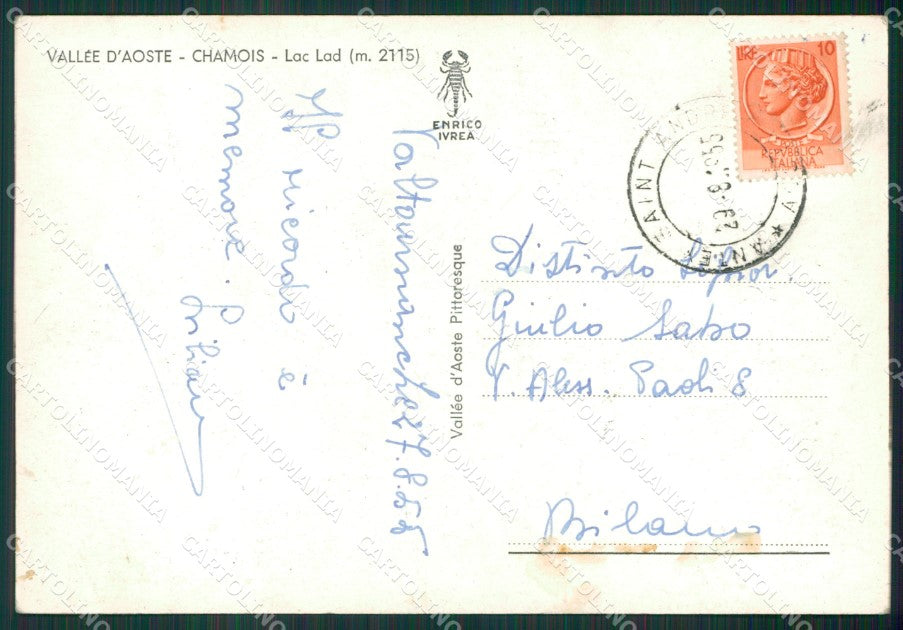 Aosta Chamois Lago Lad Foto FG cartolina KV7052 – retro