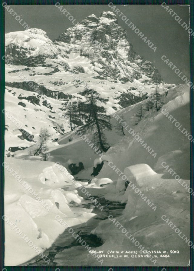 Aosta Valtournenche Cervinia Breuil Cervino Nevicata Foto FG cartolina KV7053 – fronte