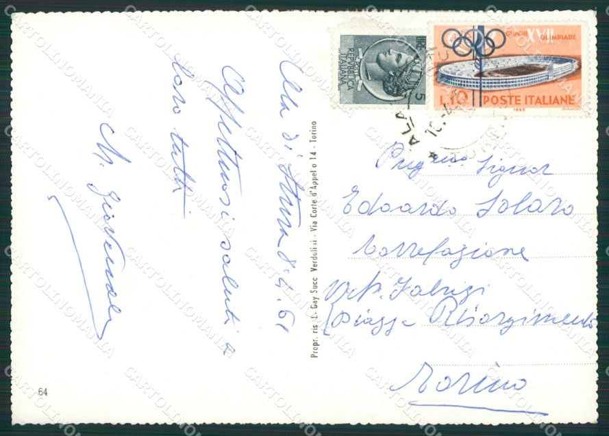 Torino Ala di Stura Foto FG cartolina KV7056 – retro