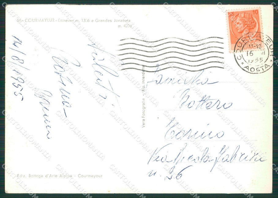 Aosta Courmayeur Entrèves Foto FG cartolina KV7064 – retro