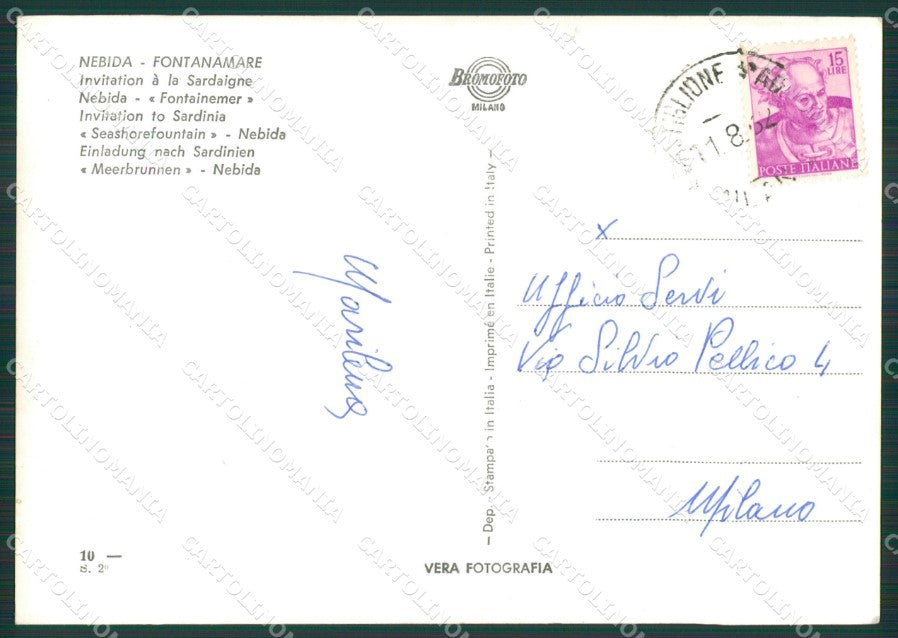 Cagliari Iglesias Golfo di Nebida Foto FG cartolina KV7083 – retro