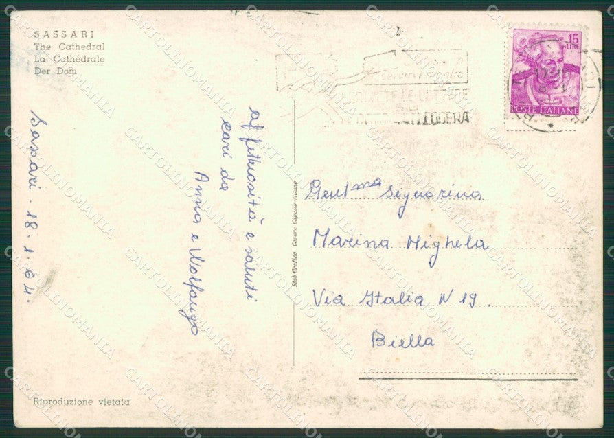 Sassari Città Foto FG cartolina KV7086 – retro