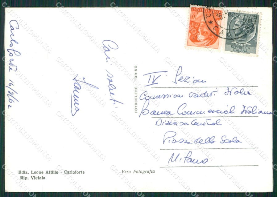 Cagliari Carbonia Carloforte Foto FG cartolina KV7087 – retro
