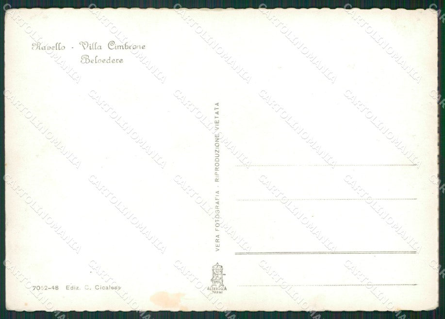 Salerno Ravello Foto FG cartolina KV7127 – retro