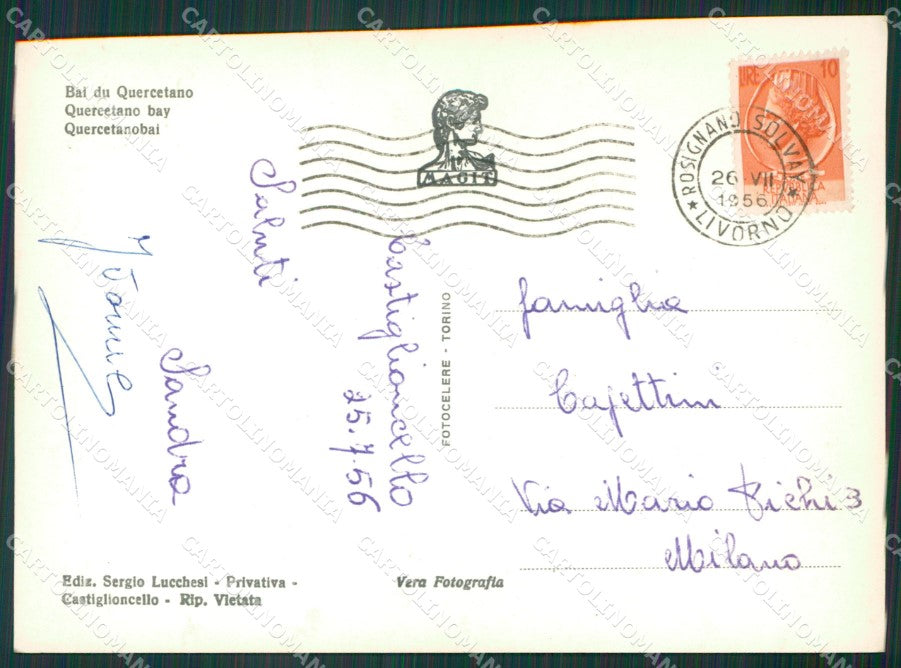 Livorno Rosignano Marittimo Castiglioncello Foto FG cartolina KV7147 – retro