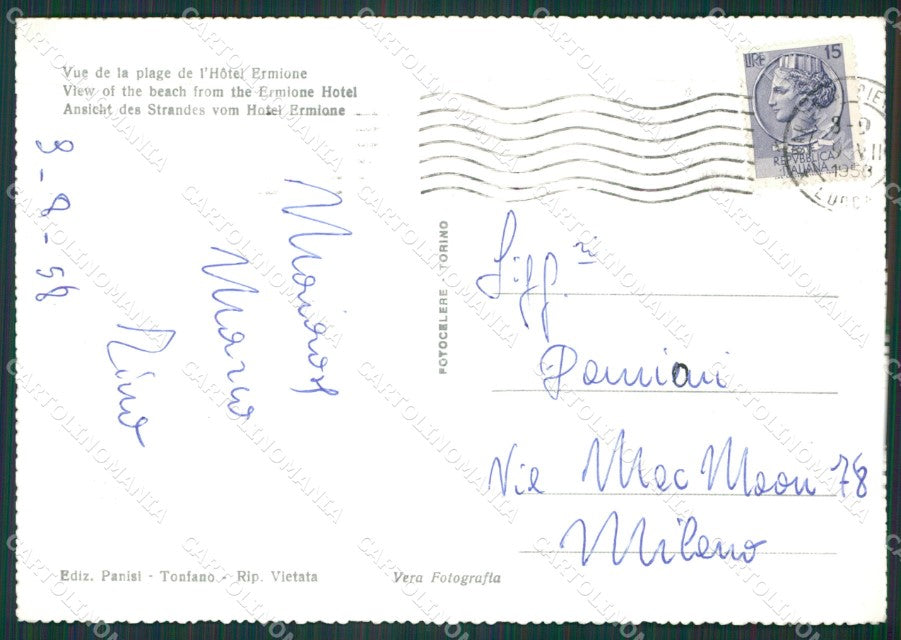 Lucca Marina di Pietrasanta Foto FG cartolina KV7153 – retro