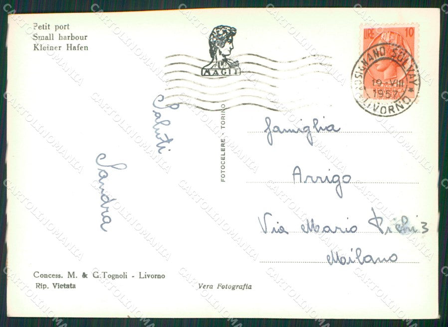 Livorno Rosignano Marittimo Castiglioncello Barche Foto FG cartolina KV7157 – retro