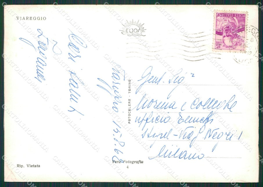 Lucca Viareggio Foto FG cartolina KV7158 – retro