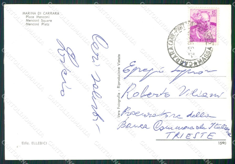 Massa Carrara Marina di Foto FG cartolina KV7166 – retro