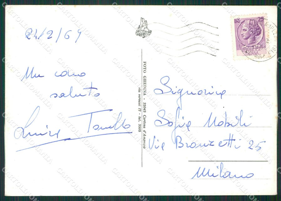 Belluno Cortina Nevicata Foto FG cartolina KV7174 – retro