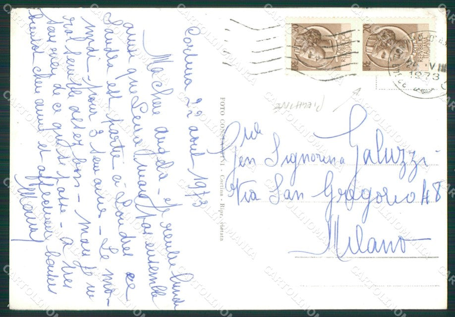 Belluno Cortina PIEGHINE Foto FG cartolina KV7175 – retro