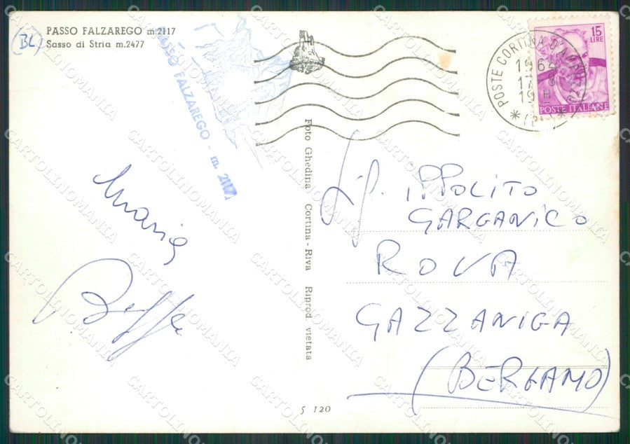 Belluno Passo Falzarego PIEGHINE Foto FG cartolina KV7179 – retro