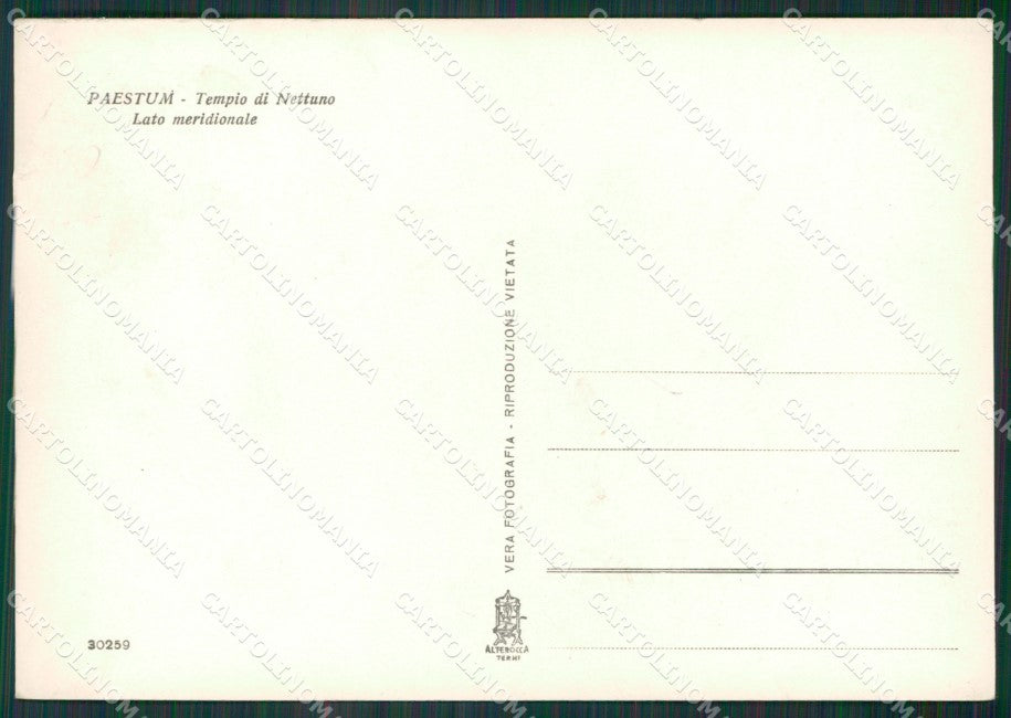 Salerno Paestum Tempio Nettuno Foto FG cartolina KV7184 – retro