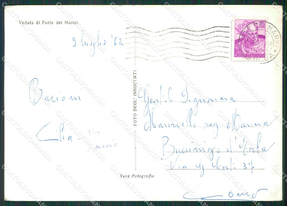 Lucca Forte dei Marmi Foto FG cartolina KV7193 – retro