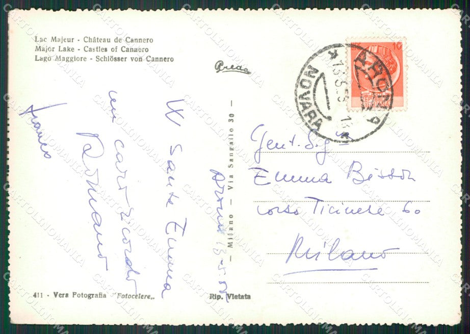 Verbania Cannero Castelli di Lago Maggiore Foto FG cartolina KV7204 – retro