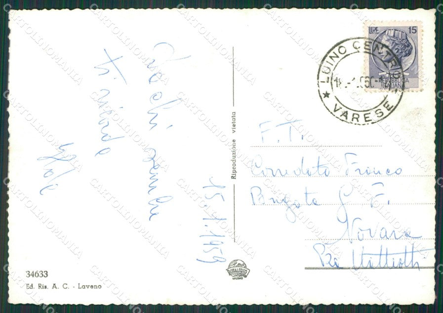 Varese Luino Lago Maggiore Corriera Auto Foto FG cartolina KV7214 – retro