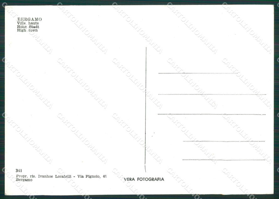 Bergamo Città Foto FG cartolina KV7219 – retro